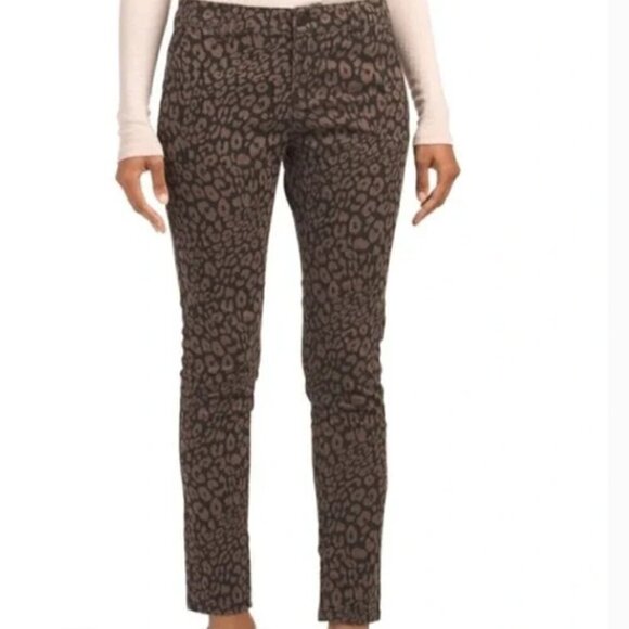 SANCTUARY Leopard Twill Ankle Pant Skinny Leg Size 27 Black and Brown NWT - Picture 1 of 14